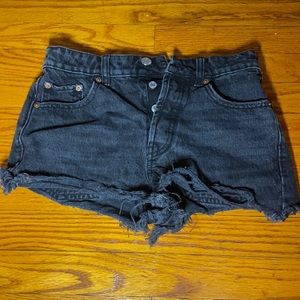 Zara black high waisted jean shorts